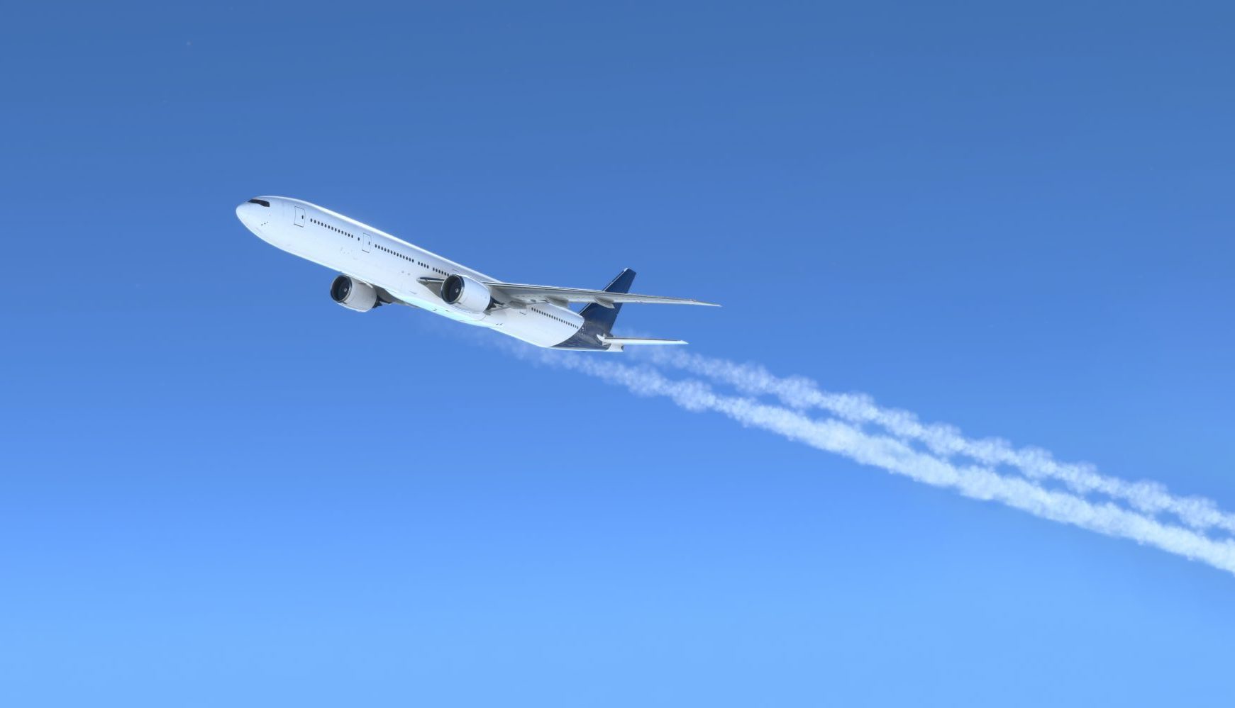 Commercial plane flying with 2023 smoke writing - 3D Illustration.